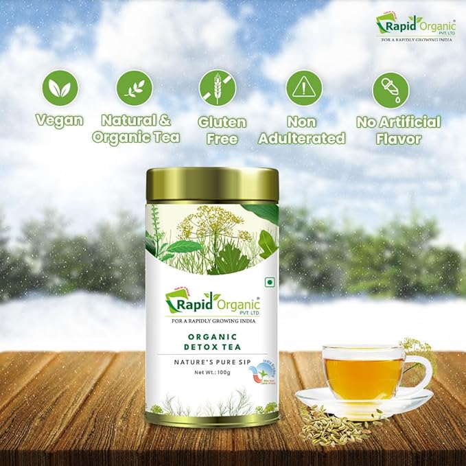 Rapid Organic Detox Tea - 100g | Natural Herbal Tea for Liver Health, Digestion Support