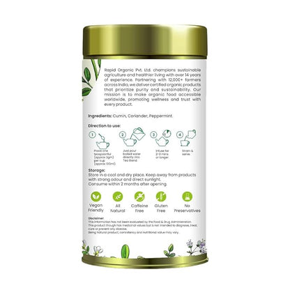 Rapid Organic Cumin Tea - 100g | Natural Herbal Tea | Improved Digestion, Weight Loss, and Reduced Inflammation