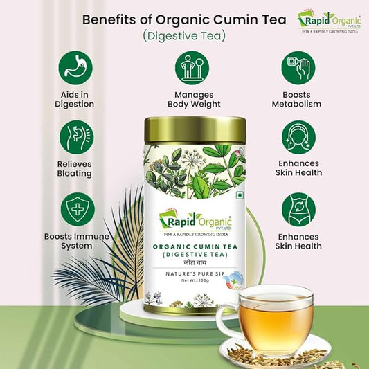 Rapid Organic Cumin Tea - 100g | Natural Herbal Tea | Improved Digestion, Weight Loss, and Reduced Inflammation (Copy)